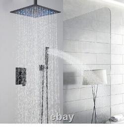 12 Inches Ceiling Mount Shower Faucets Sets Complete Shower System LED Rainfall