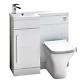 900mm L Shape Bathroom Set Complete Chrome Set, Vanity, Basin, WC, Cistern Pack