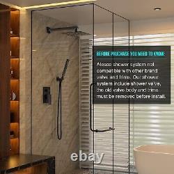 Alesco Black Shower System, Faucet Set Complete with 10-Inch Rainfall Showerhead