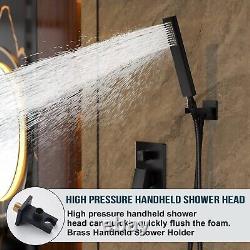 Alesco Black Shower System, Faucet Set Complete with 10-Inch Rainfall Showerhead