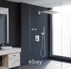 BURCHAIN Shower System Bathroom Luxury Shower Faucet with 10 Inches Wall Moun