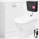 Back to Wall Toilet D Shape Pan & Seat BTW 500mm WC Unit Concealed Cistern Set