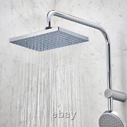 Bathroom Shower System With Bath Thermostatic Mixer Chrome Twin Head Modern