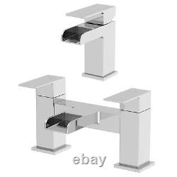 Bathroom Suite L Shaped 1700mm LH Bath Tap Waste Mixer Shower Screen Rail Panel