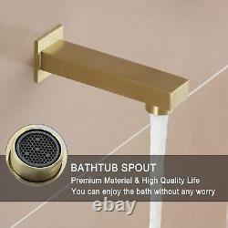 CASAINC 12 Inch Shower System Wall-Mounted Rain Handheld Spray Brushed Gold