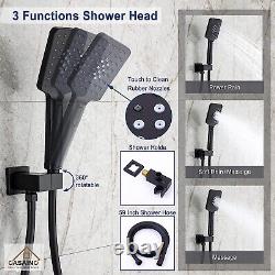CASAINC WF-W98103H-10 3-Spray 10 2 Function Wall Mount Dual Shower Heads Black