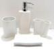 CROSLEY Bath Line Modern Unique Free Form Abstract Shapes All White 4 piece Set