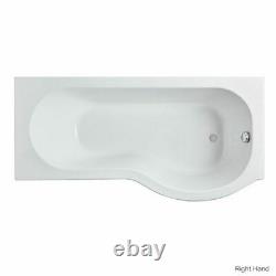 Compact P Shaped Bathroom Suite Toilet Basin Shower Screen Bath Panel Set OPTION