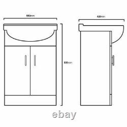 Compact P Shaped Bathroom Suite Toilet Basin Shower Screen Bath Panel Set OPTION