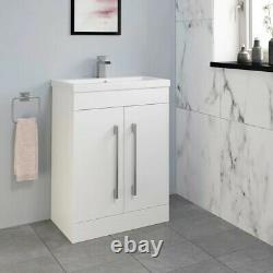 Complete 1600mm RH L Shaped Bathroom Suite Bath Screen Toilet Shower Sink Vanity