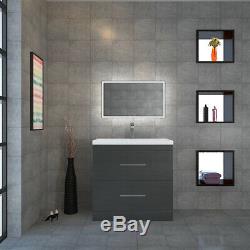 Complete Bathroom Cloakroom Patello Gloss grey Storage Vanity Unit Suite Option