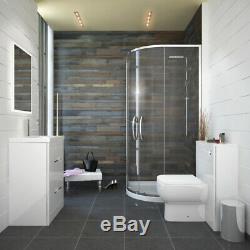 Complete Bathroom Cloakroom Patello Gloss white Storage Vanity Unit Suite Option