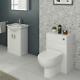 Complete Bathroom Cloakroom Vanity Unit Basin Set Toilet Pan Mixer Tap & Waste
