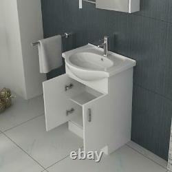 Complete Bathroom Cloakroom Vanity Unit Basin Set Toilet Pan Mixer Tap & Waste