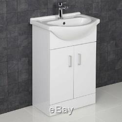 Complete Bathroom Suite 1500mm LH L Shaped Bath WC Basin Vanity Unit Taps Shower