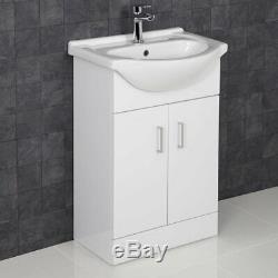 Complete Bathroom Suite 1600mm RH L Shaped Bath WC Basin Vanity Unit Taps Shower