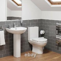 Complete Bathroom Suite 1700 LH/RH P Shape Bath Basin Pedestal Toilet Shower Tap