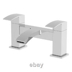 Complete Bathroom Suite 1700 LH/RH P Shape Bath Basin Pedestal Toilet Tap Set