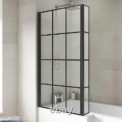 Complete Bathroom Suite Black 1700mm L Shape LH Bath Screen Basin WC Shower Taps