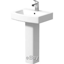 Complete Bathroom Suite L Shape 1600mm Right Hand Bath Screen Toilet Basin Taps