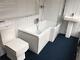 Complete Bathroom Suite L Shape Bath 1700 Shower Screen + Square Toilet & Sink