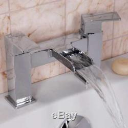 Complete Bathroom Suite L Shape LH/RH Bath Screen Panel WC Basin Shower Taps Set