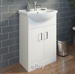 Complete Bathroom Suite RH L Shaped Bath Vanity Unit BTW Toilet Tap Set Shower