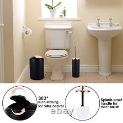 Complete Black Bathroom Accessories Set with Black Complete Set+Curtain+Rugs