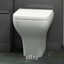 Complete Cloakroom Pemberton L Shape LH Suite with Grey Vanity Sink Toilet Unit