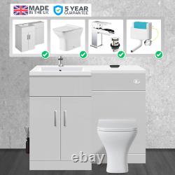 Complete L Shape Bathroom Furniture Vanity Basin Unit Toilet Cistern Set LH / RH