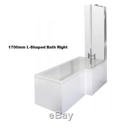 Complete L Shape Suite 900 White Furniture Shower Screen Toilet Taps