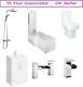 Complete L Shaped Bathroom Suite 600 Basin unit Shower Screen Bath Panel Tap