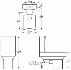 Complete L Shaped Bathroom Suite Close Coupled Toilet Basin LH Bath Screen Taps