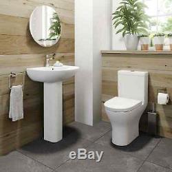 Complete L Shaped Bathroom Suite Toilet Basin Shower Screen Bath Panel Taps Set