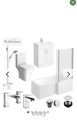 Complete P Shape Bathroom Suite White (not Taps) comes with side panel