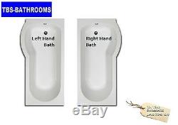 Complete P-Shaped Bathroom Suite, Inc Bath, Basin, Toilet & Seat, Optional Taps