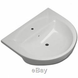 Complete bathroom suite L shaped bath RH toilet sink vanity unit tap black brown