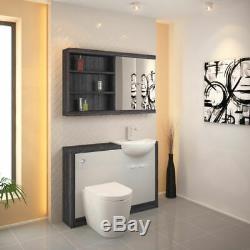 Complete bathroom suite L shaped bath RH toilet sink vanity unit tap drift white