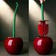 Creative Toilet Brush Holder Set Cherry Shape Standing WC Cleaning Bathroom Red