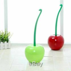 Creative Toilet Brush Holder Set Cherry Shape Standing WC Cleaning Bathroom Red