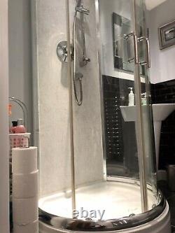 D shaped shower Cubicle Enclosure With Complete 10kw Mira Electric Shower
