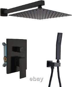 DoBrass Black Shower System Complete with 10-inch Shower Head, Anti-Scald Valve