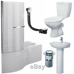Duchy Hampstead Complete Bathroom Suite 1700mm x 900mm P-Shaped Shower Bath LH