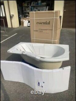 Essential 1500mm P Shape Bath With Shower Screen & Side Panel Complete Set