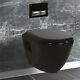 Gloss Black Wall Hung Mounted Combined Bidet Toilet Pan WC Soft Close Seat