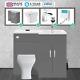 Gloss Grey Complete L Shape Bathroom Furniture Vanity Unit Basin Toilet WC Suite