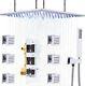 HOMDEC 20 inch Thermostatic Shower Faucet Complete Combo Set LED Color Changing