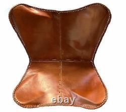 Handmade Butterfly Ten Vintage Cowhide Arm Chair With Cover Living Room Garden