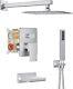 HolisSpa Shower System with Tub Spout 10 Head Brushed Nickel Handheld