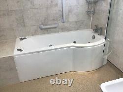 Hydrotherapy Shower Bath, Dee Right Hand P Shape, complete, Tap, Screen, Panels
